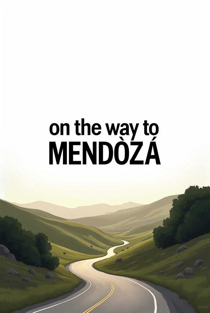 Text "ON THE WAY TO MENDOZA" in black color filled white background in Spanish "ON THE WAY TO MENDOZA"