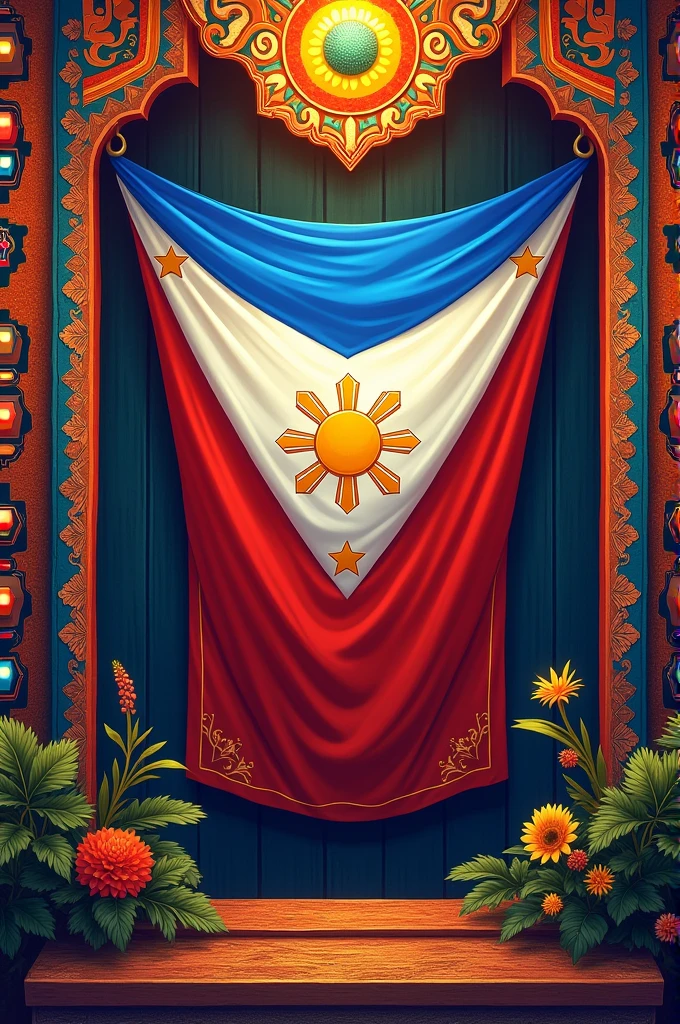 philippine flag with philippine design on the background