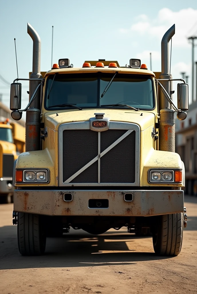 A truck with the Kensky logo 

