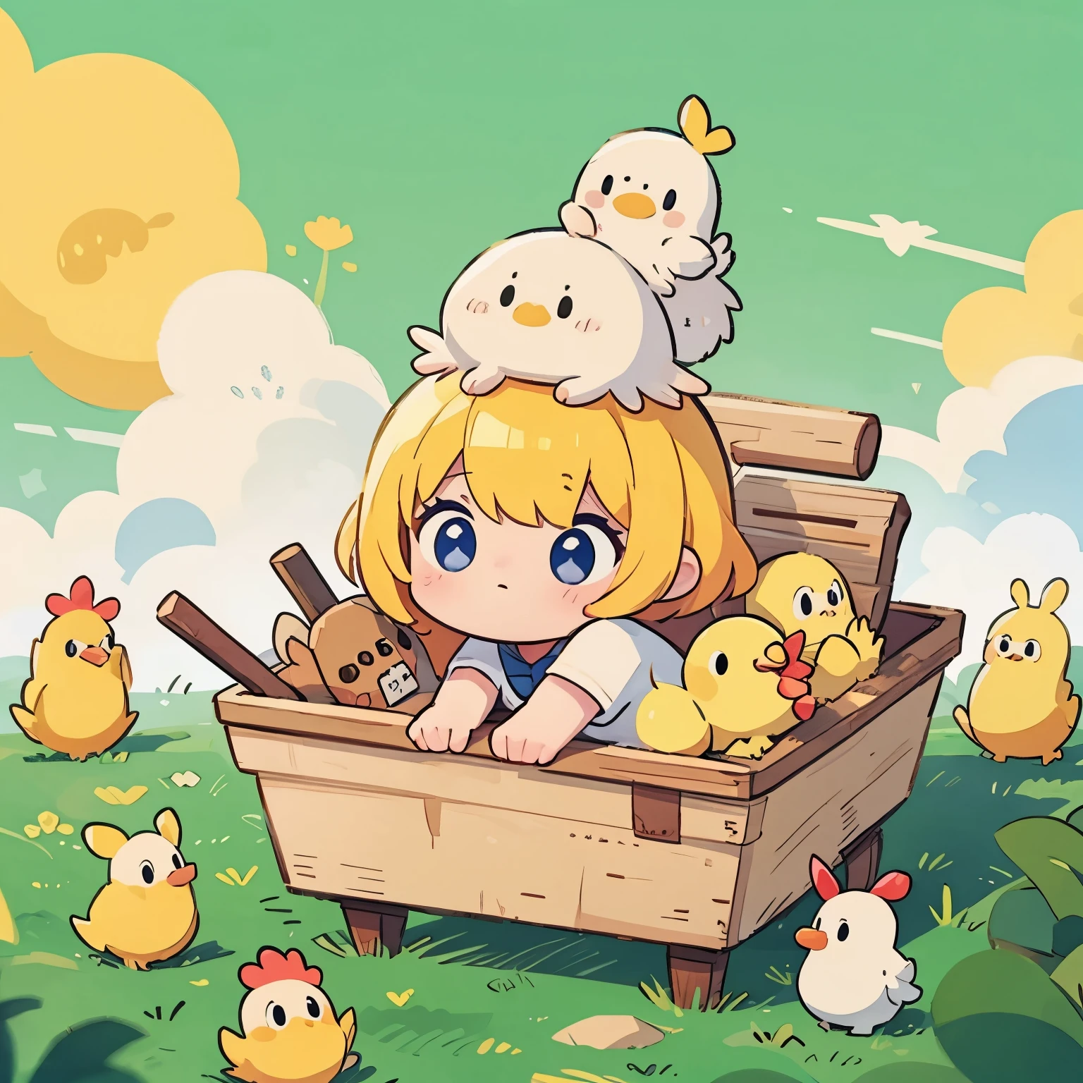 Yellow baby chicken