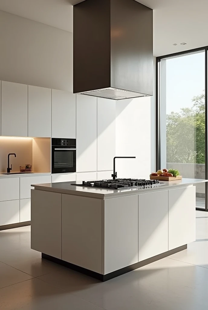 Create a simple open kitchen with a stove instead of a counter