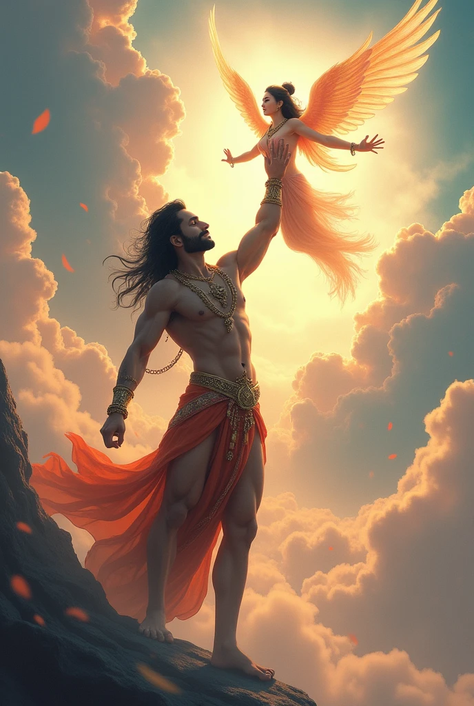 Lakshman holding a flying 