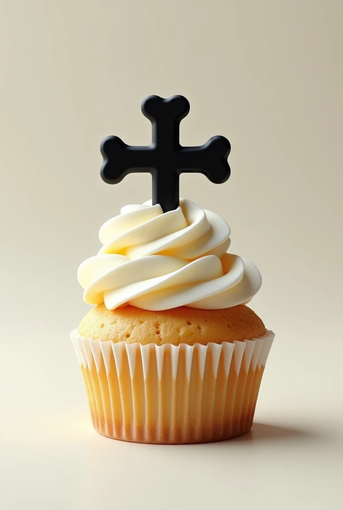 Cream cupcake with black cross motorcycle accessories