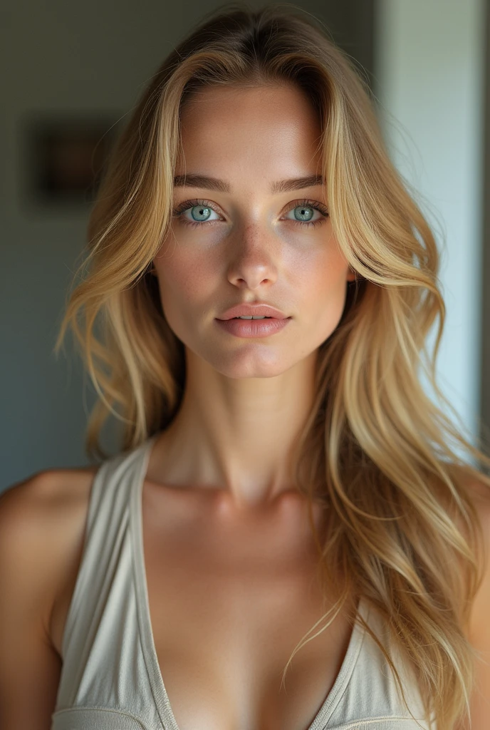 blond woman wearing a vest