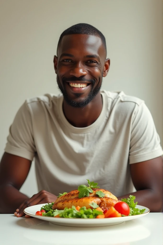 A black man eating a healthy meal
