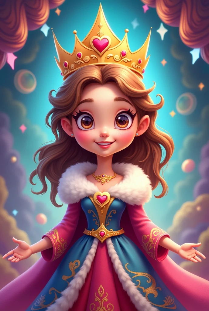 Cartoon queen wearing crown