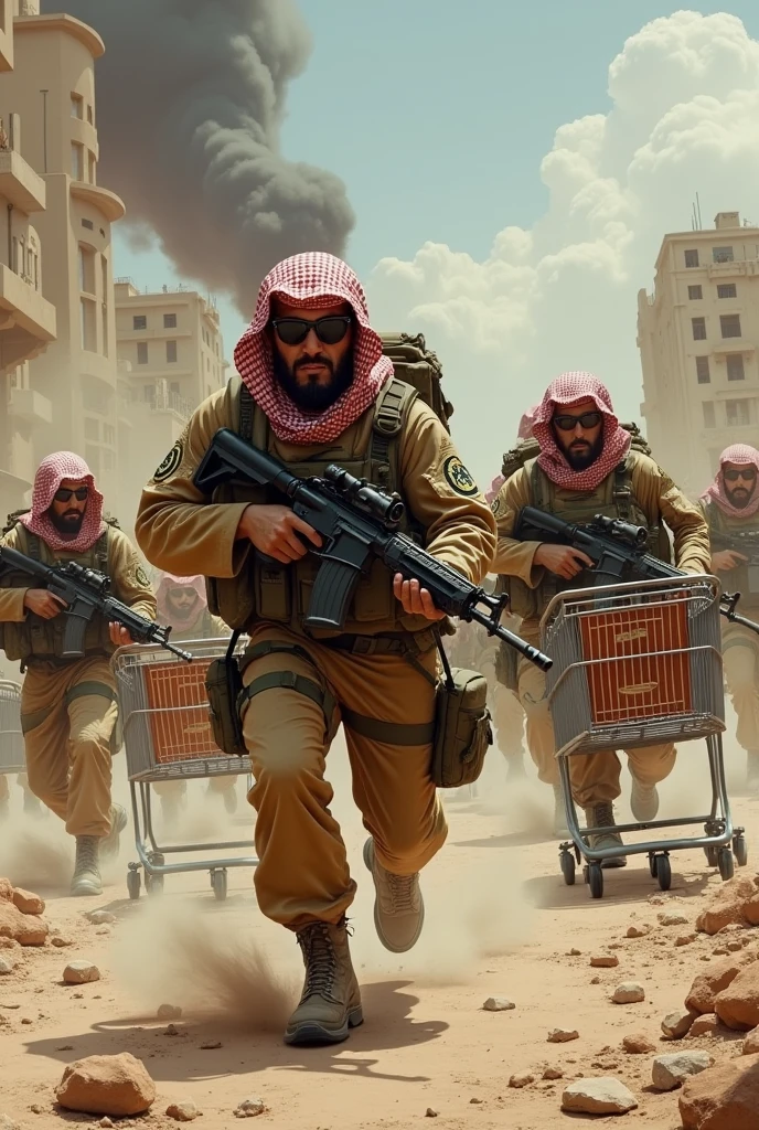Saudi soldiers waging war against Americans have shopping cart