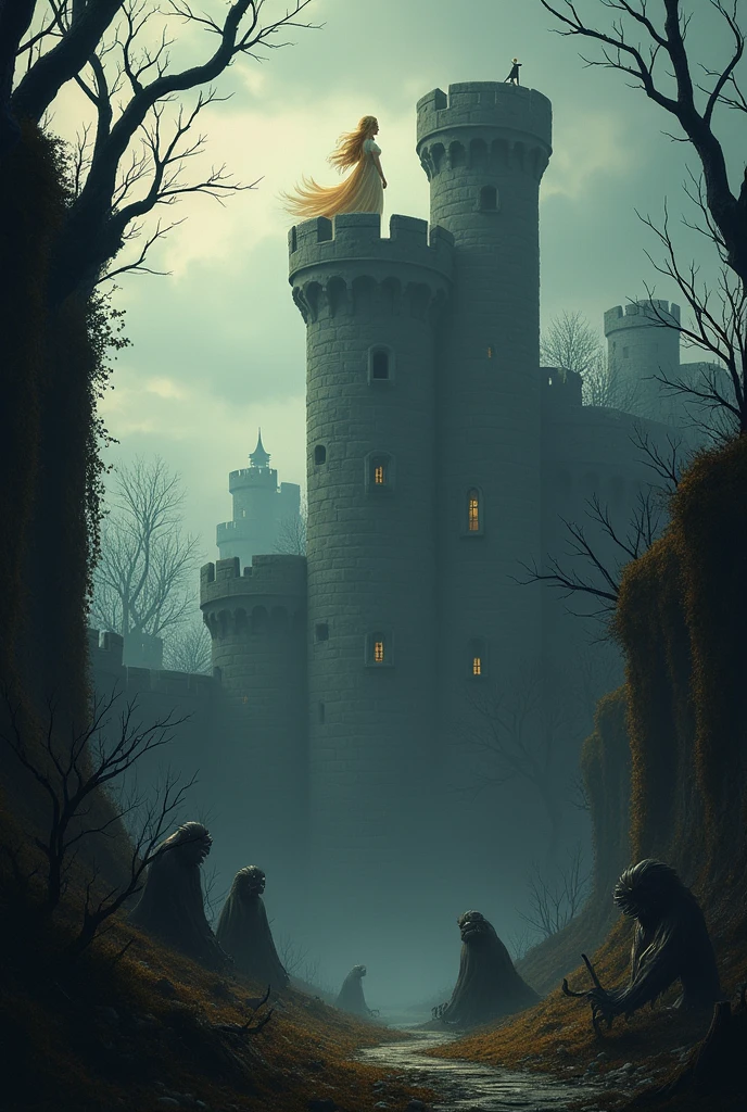 One day, an evil witch cast a spell on the castle and trapped the princess in a high tower, surrounded by walls of thorns and scary monsters.