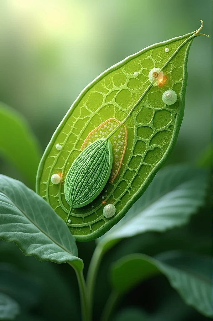 Make a model that represents the opening of the stomata during transpiration and gas exchange.