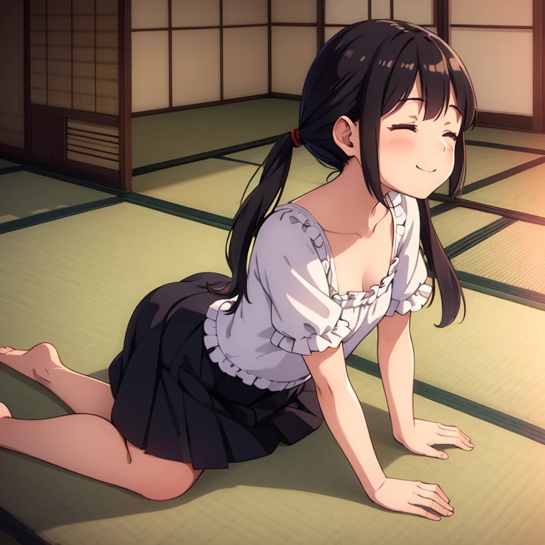 score_9, score_8_up, score_7_up, score_6_up, score_5_up, score_4_up,perfect hands, (1girl,solo),Fushikawa Kokoro, black hair, double bun, blunt bangs, twintails, pink eyes,pink kimono, obi,(flat chest:0.8),(slim legs),curvy,(blush:0.5),(scared:1.1),(disgust:0.7),(crying:1.2),japanese-style room, rating_explicit, uncensored, (looking at the boy),sitting,small areola,(sweat),(trembling:1),(turn pale:0.7),(1boy),cum on face,cum on cloth,cum on hair,cum on body,one eye half closed,(teeth:0.5),(pulling down panties), (pulled by another), (pulling back own panties), (pulled by boy)