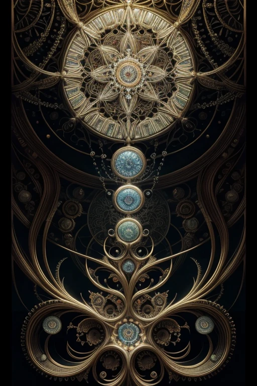 fractal steam and william blake and haeckel style