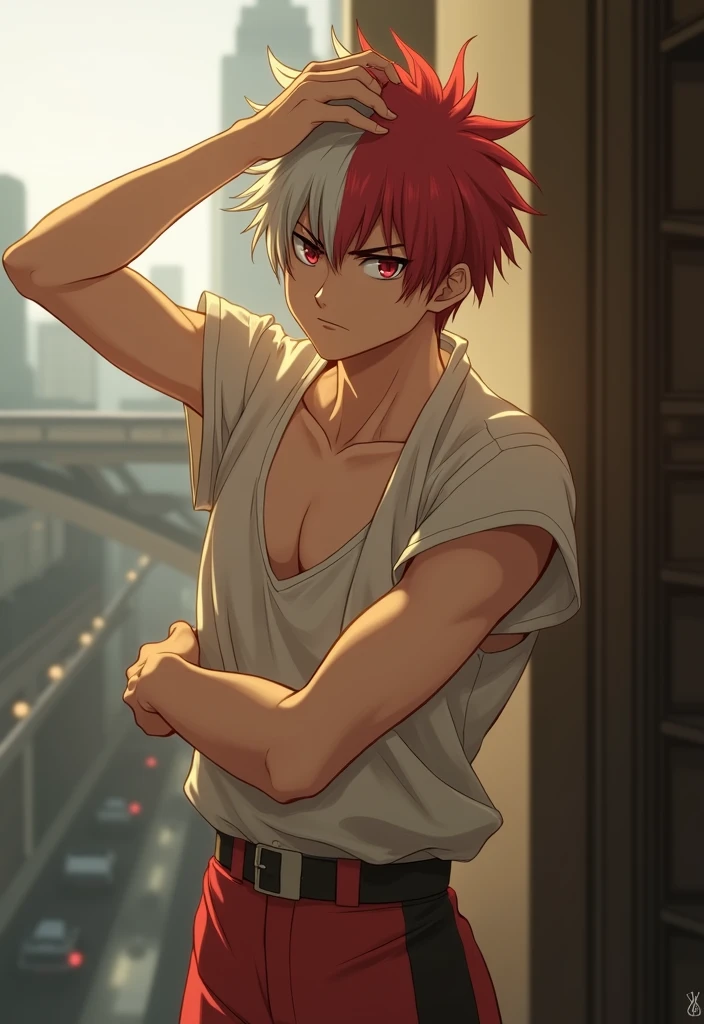 ((best quality)), ((masterpiece)), (detailed), perfect face, real Shoto Todoroki