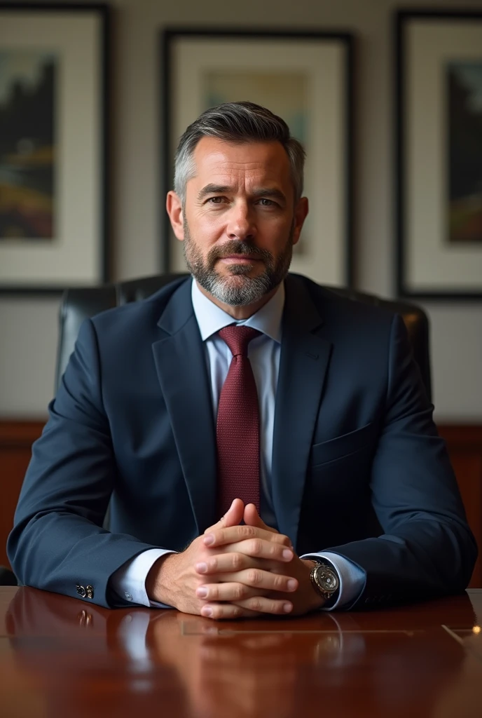 a realistic, full body man in a business meeting