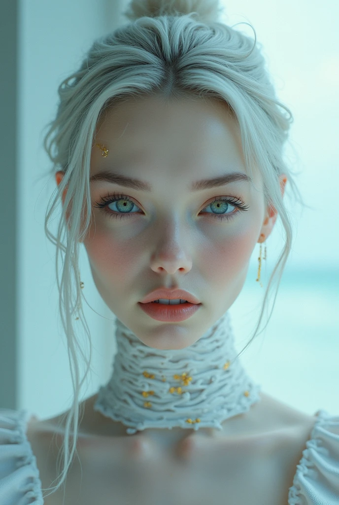 Woman with cool skin with modern 18k style look