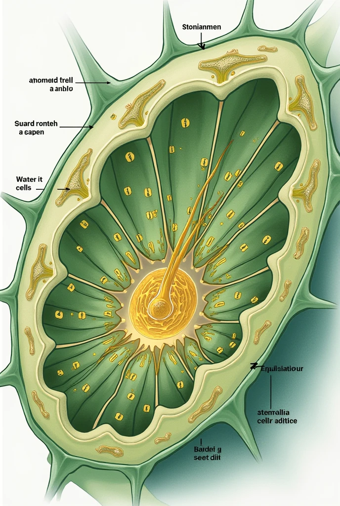 Make a model that represents the opening of the stomata during transpiration and gas exchange with names for its parts.