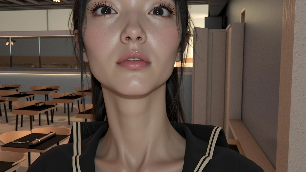 beautifu Japanesel girl long neck Realistic skin, 1, beautiful skin