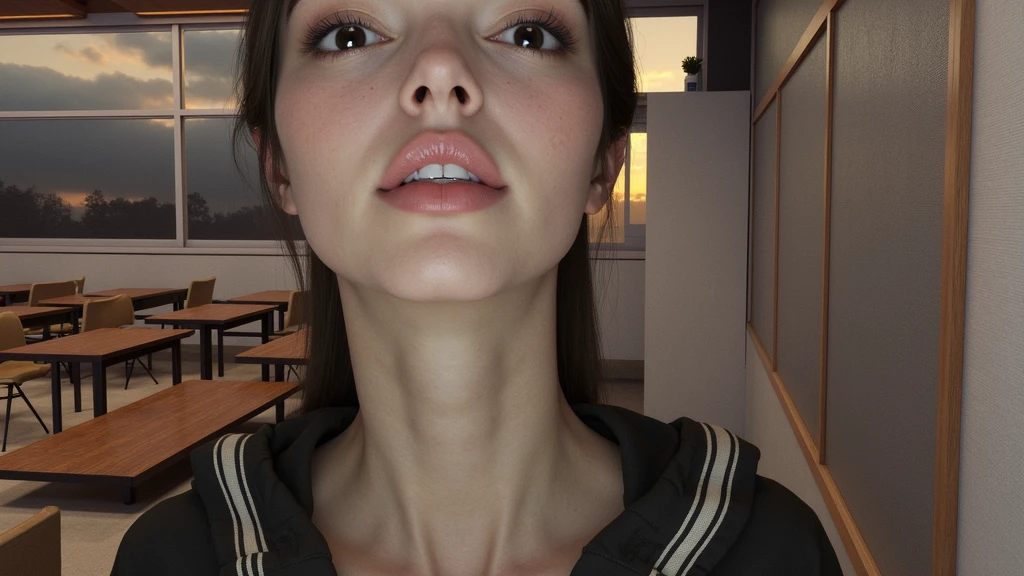 beautifu Japanesel girl long neck　Realistic skin, 1, beautiful skin