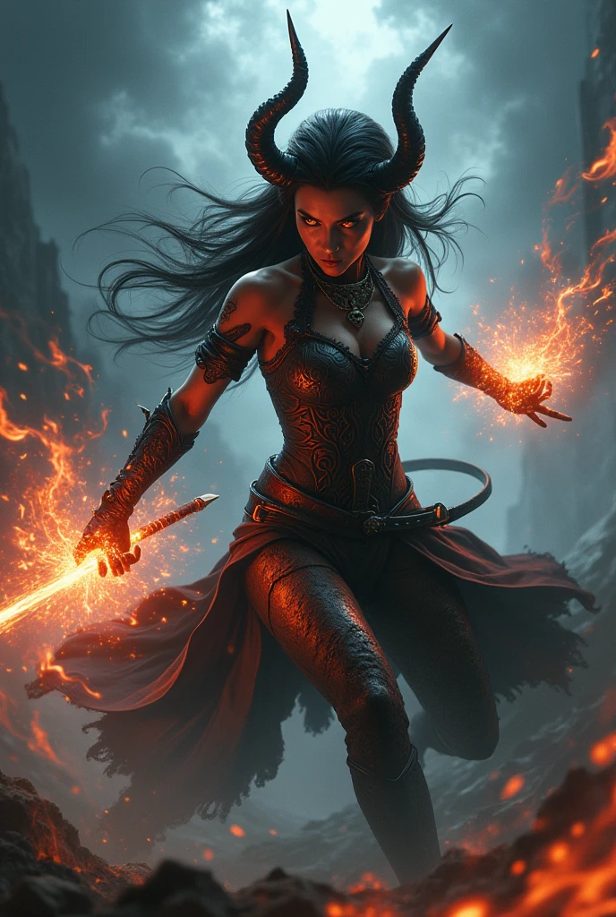 I girl high' quality demonstrate her dangerous fight with other demon