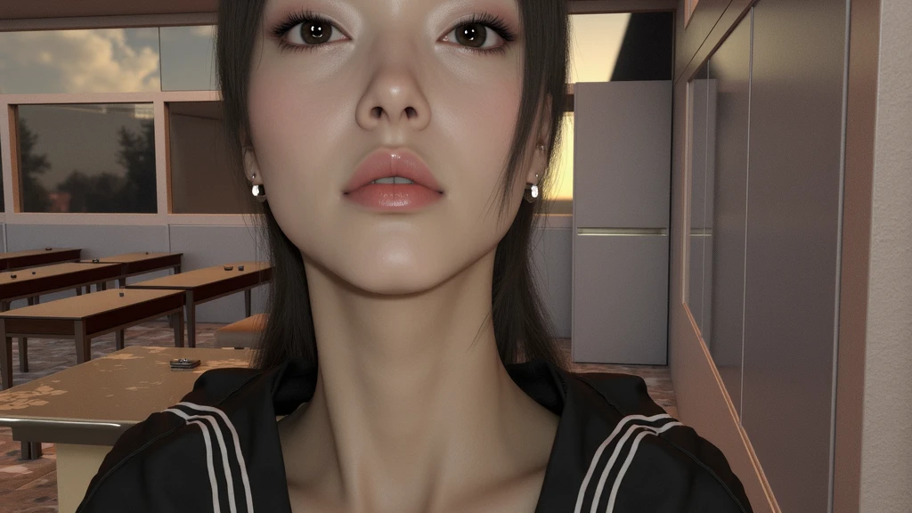 
beautifu Japanesel girl long neck　Realistic skin, 1, beautiful skin　Chinese, Korean, Asian,face