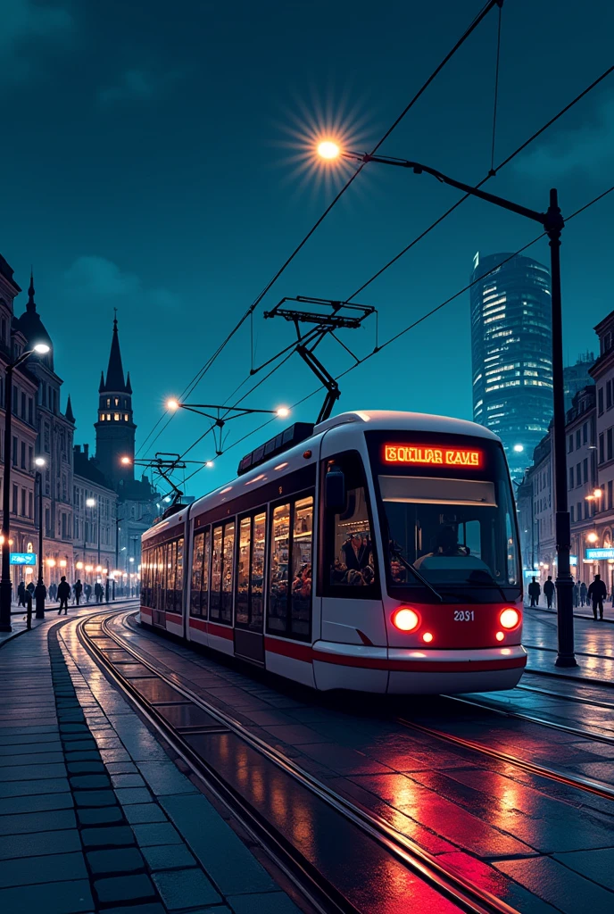 A graphic showing a tram.
Vienna, modern
Mit der aufschrifft Gorilla Cave
Das ganze bei nacht
Die Stadt Vienna im hintergrund