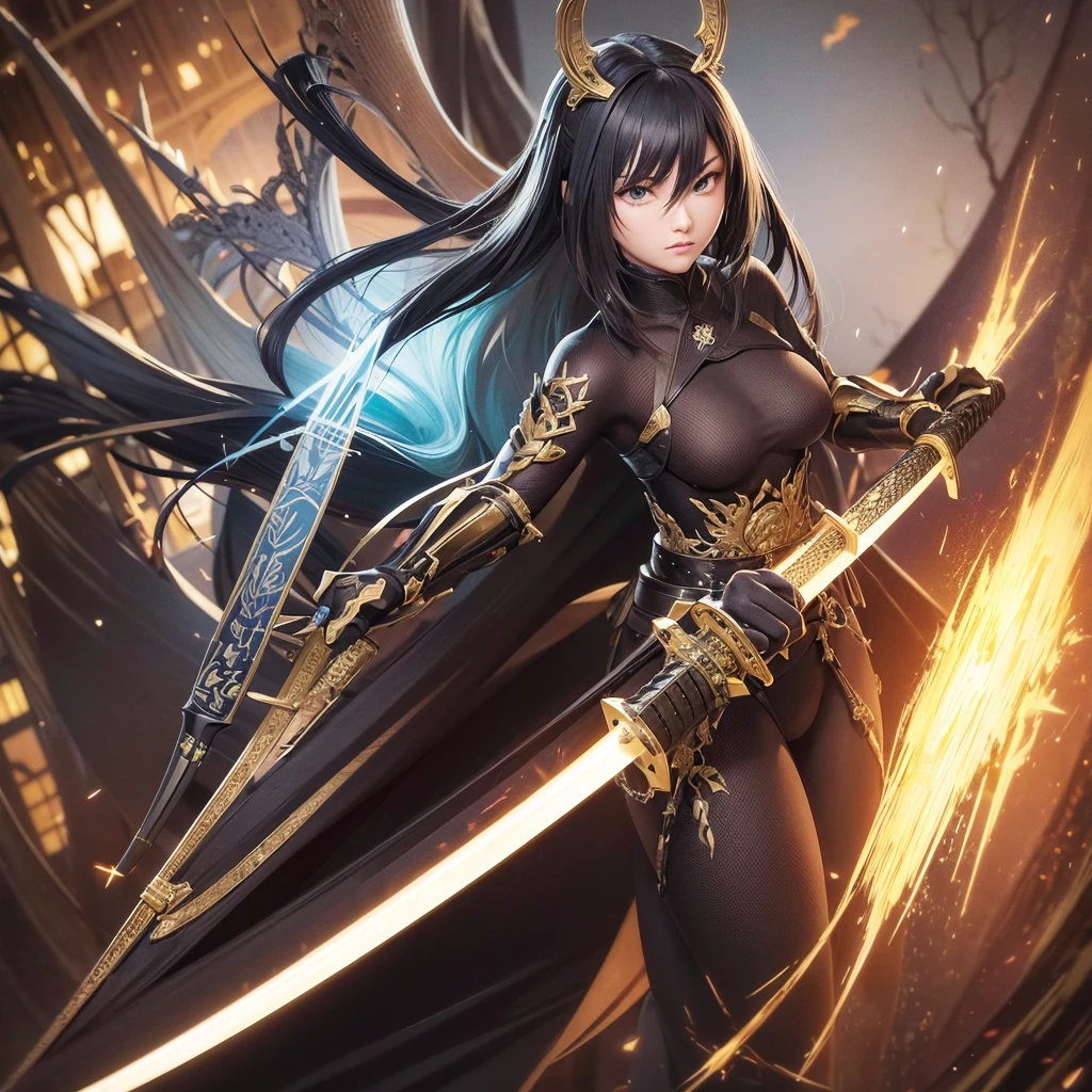 masterpiece, ultra realistic, 8k, ultra realistic eyes, one look of each color, blue right eye and green left eye, full body image, focus on chest region, large breasts, white armor with pointed shoulder pad and golden details, a very beautiful rabbit woman with brown hair, brunette woman, tanned woman dragoon final fantasy xiv, viera final fantasy xiv, came brown hair, white armor with golden details, white armor with pointed shoulder pad, holding a spear, a Japanese yard lit by Japanese lanterns, cherry tree petals falling in the background full moon in the background and starry sky, full moon with clear weather, ultra realistic moon, ultra realistic stars, wielding a magical spear in the shape of a dragon, Final Fantasy 14 Screenshot, Final Fantasy 14 sharp, FFXIV Heavensward, Final Fantasy 14 style, brown hair color, wielding partisan pointing forward, standing position with left leg forward and right leg behind, only the woman in the picture, Partasan gun, partasan in the hands, holding the partasan with both hands at the waist line in front of the body, better eyes, Ultra realistic eyes, full body inside the frame, super defined hand, ultra realistic hands, one right hand and one left hand, better leg posture, ears appearing whole in the image, camera recoil, no colors other than white or gold on the clothes and armor, better hand anatomy.