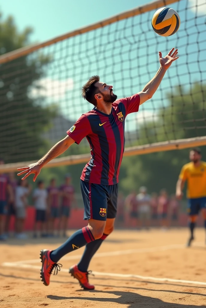 Messi playing volleyball with his hands