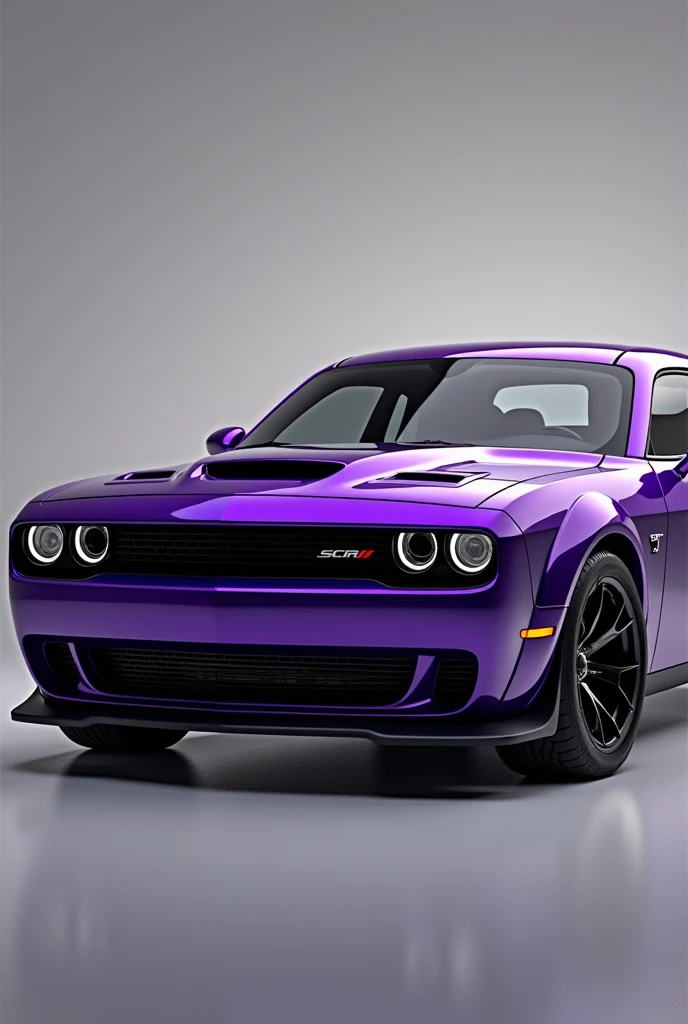 Photorealistic purple hellcat with black rims
