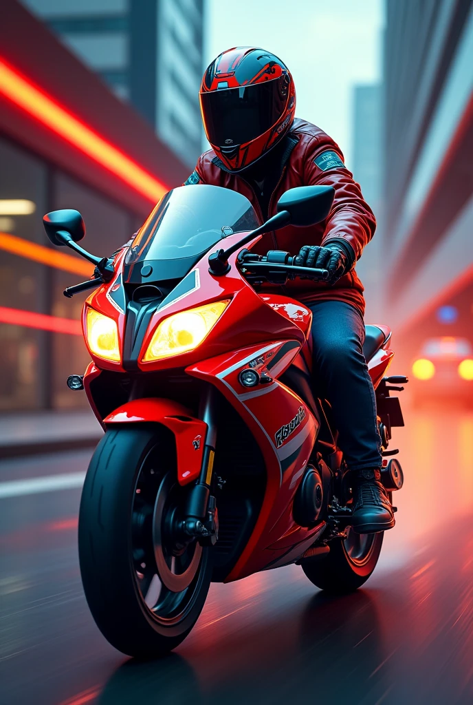 Make a motorcycle taxi card with the name Rogério in the colors white, red and black