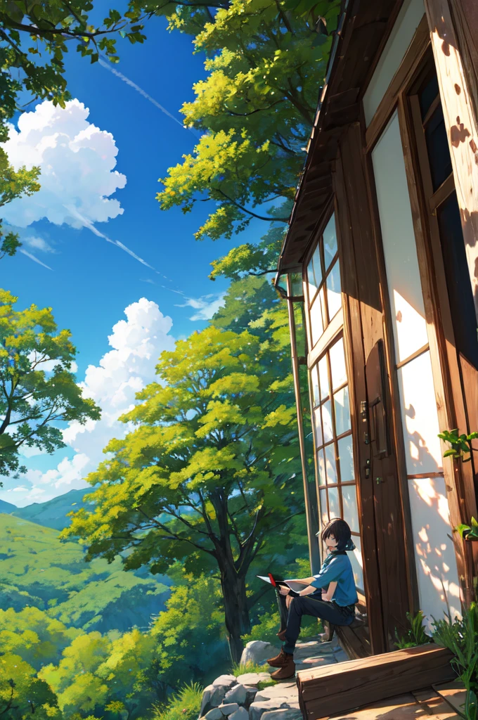 forest、blue sky