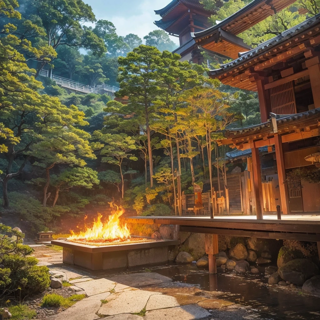 Background: The setting should be dramatic, such as a battlefield, a traditional Japanese shrine, or a landscape that represents their element (like a burning forest for a Flame Hashira or a serene waterfall for a Water Hashira)."