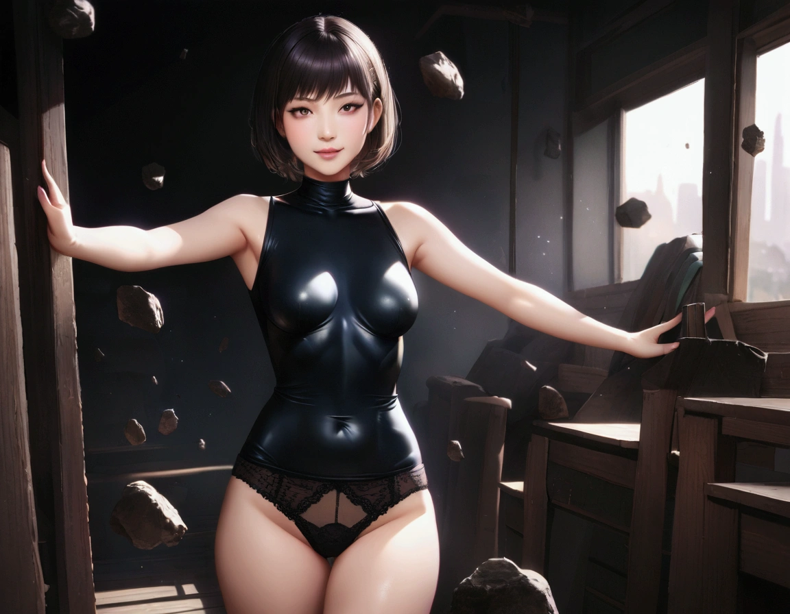 Beautiful Japanese Woman, 1 girl,(Realistic:1.4), flying debris, Highest quality, 8k, At 32K,((Short Turtleneck))、18-year-old、((panties))、New York night view、Blur the background、Stand up straight、18-year-old、Perfect Face、Perfect body line、Japanese Idols、Belly short cut hairstyle、smile、Upper body photo、panties姿、Wearing small panties、Short Hairstyles、sexy、
INFO