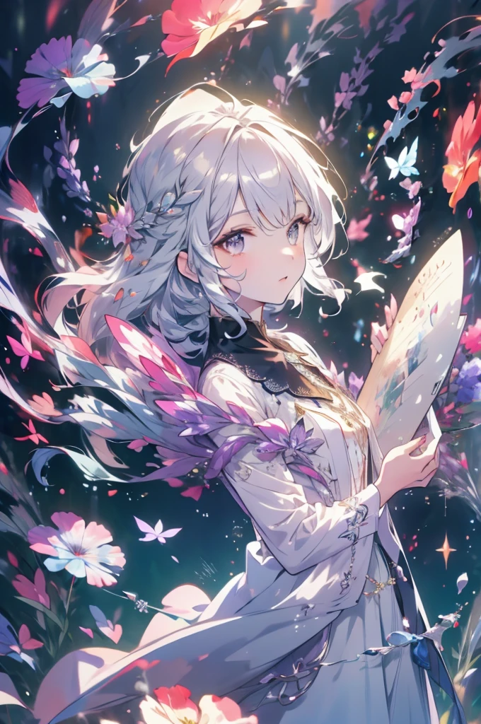 High resolution RAW color art, animation,Sculpture, Silver Marble Skin, (((Highly detailed elegant))), Magical atmosphere, Detailed skin, texture,(Exquisitely crafted, The finer details, Ultra-detailed art), Depth of written boundary, Bokeh, Silky to the touch, Hyper Detail, (Pastel Purple), Beautiful Eyes, Elegant face, eye shadow,  From the waist, Sparkly Background, View from below, chest