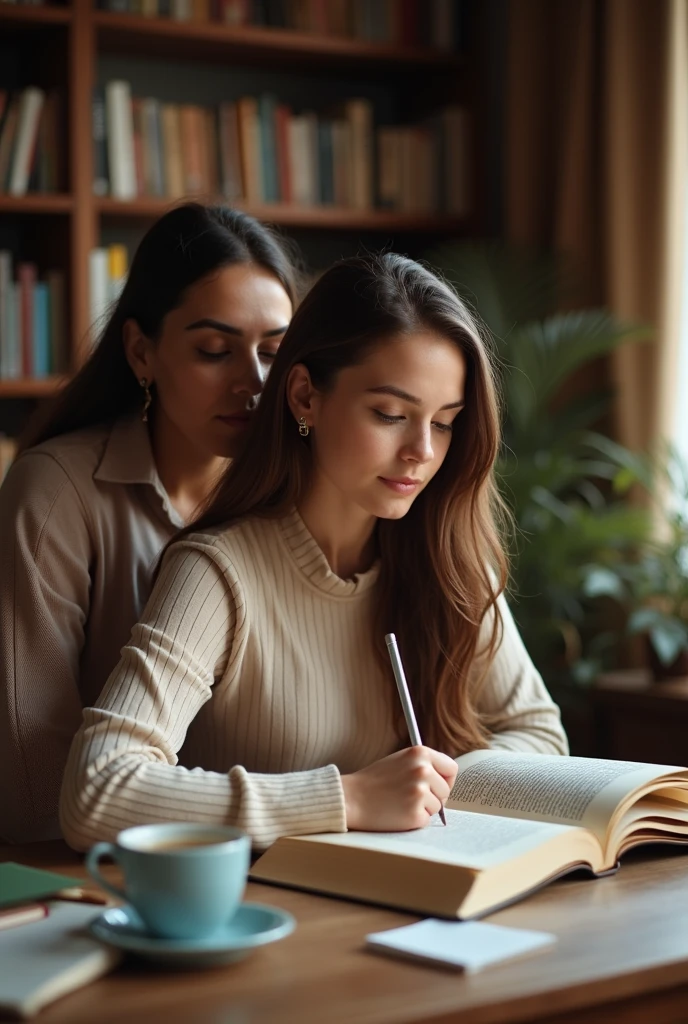 a photo that shows a student studying philosophy as a daughter 