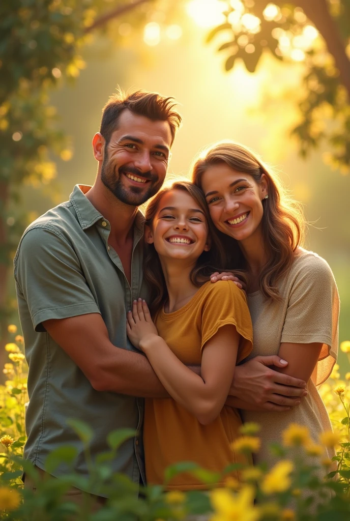 Happy family making a dream come true
