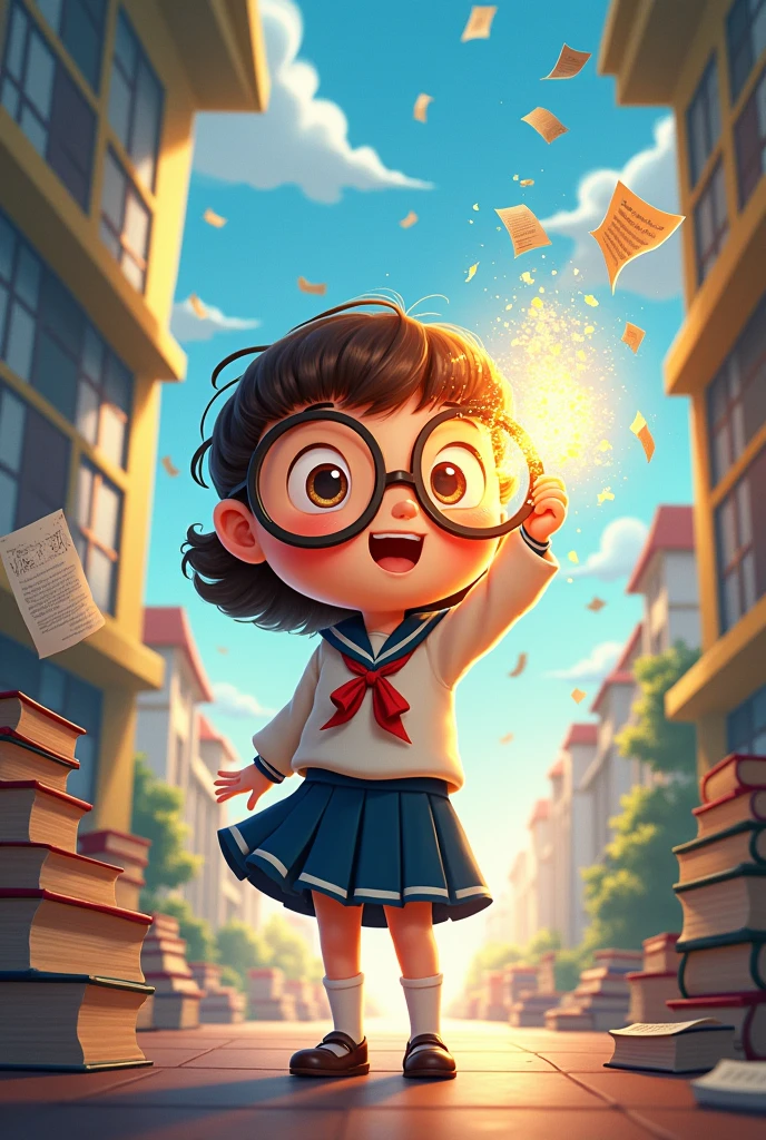 Make a creative third term school term picture about glasses