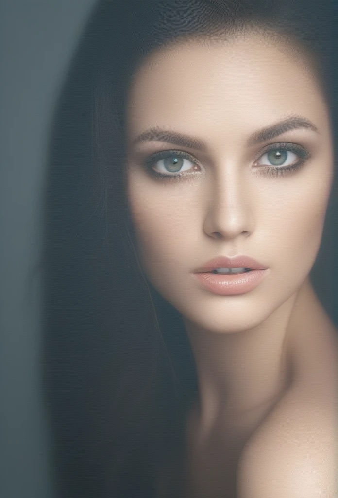 a beautiful naked young woman with long dark brown hair, 2, sensual expression, posing gracefully, cinematic lighting, very detailed face, extremely detailed eyes and lips, detailed skin texture, photorealistic, award winning digital art, cinematic composition, dramatic lighting, rich warm tones