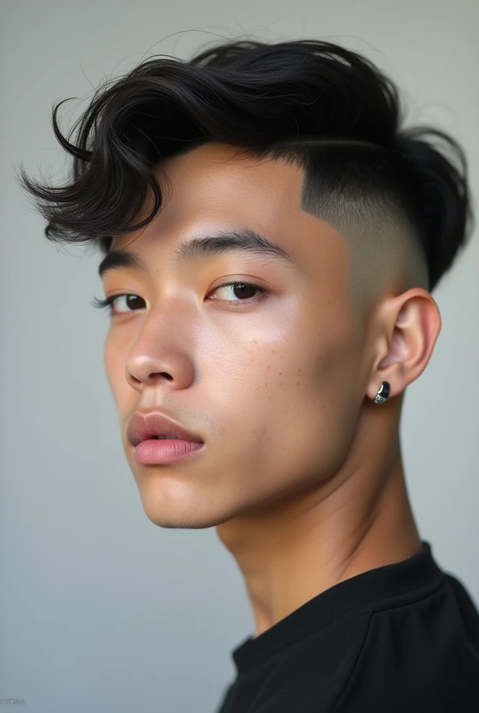 create a person with an expanded low fade haircut in which the haircut is clearly visible 