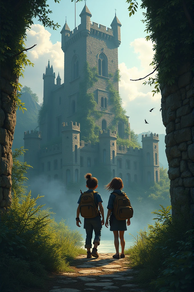 Write a scene where Alex and Meera first arrive at the castle. What emotions and thoughts go through their minds as they approach the mysterious structure