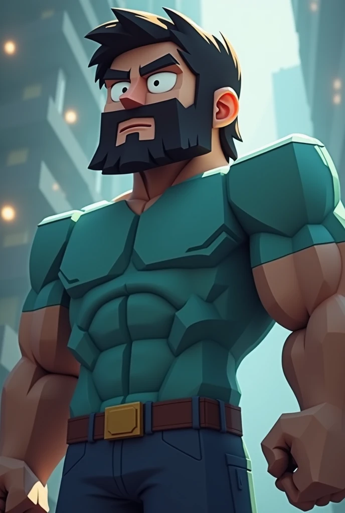Steve do Minecraft musculoso
