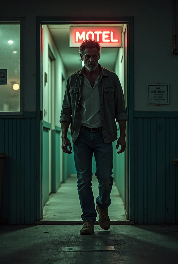 man entering motel
