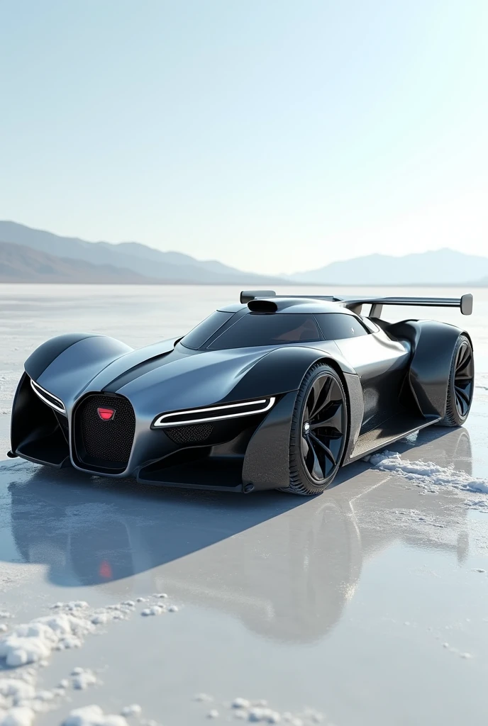 A hyper unreal cyber super car, made of latest technology materials with black rubber pipes on the sides for turbo air ingine, made to cross the enormous salt flats. made on zbrush hyper detailed, artstation inspired 8k uhd