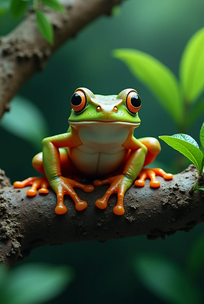 Tree frog,Ultra-realistic,high resolution,I work at a bakery
