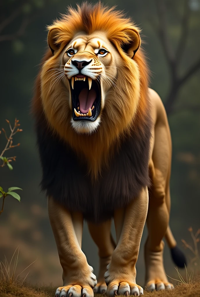 The lion is talking