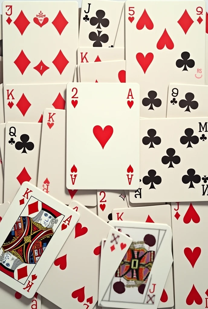 Various normal poker cards 