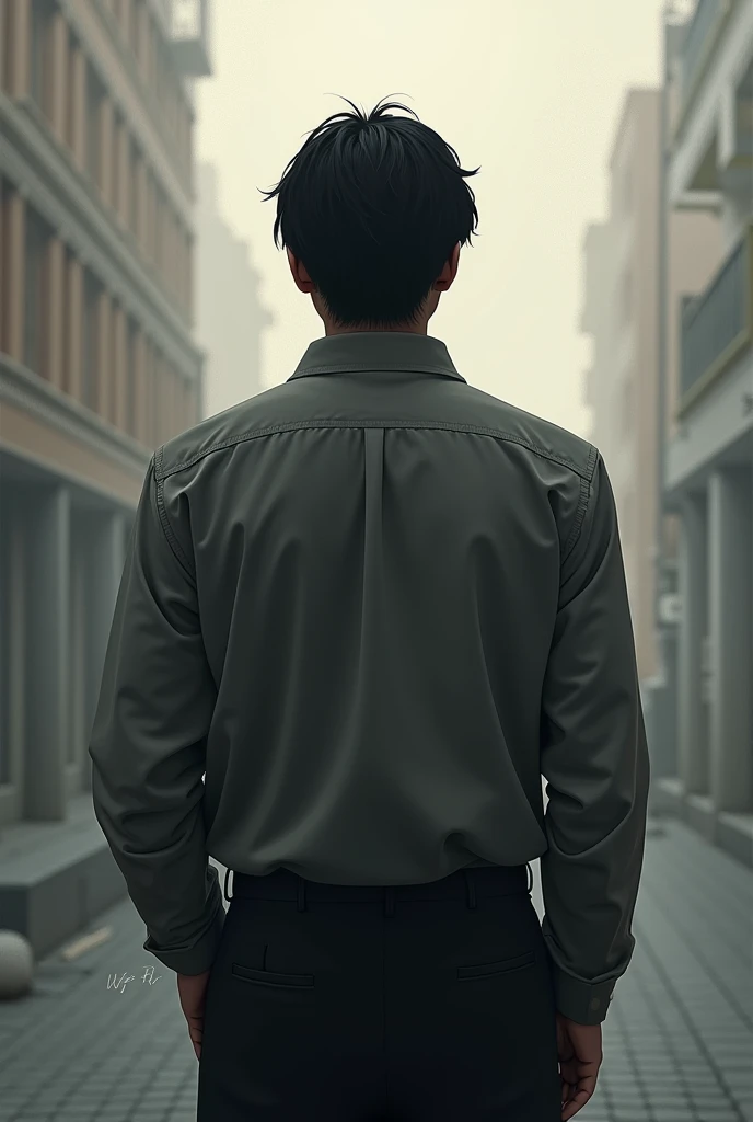 One person's back