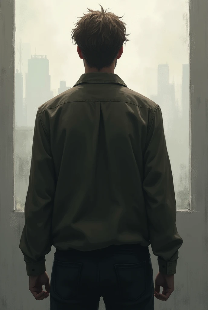 One person's back
