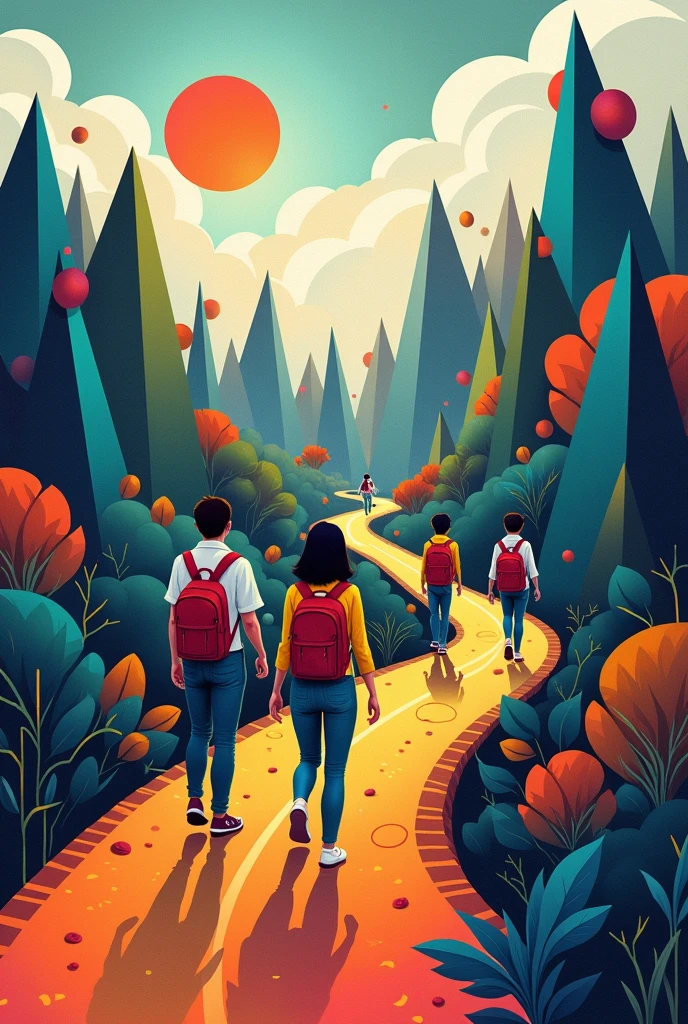 From click to progress youth digital pathways for sustainable development in cubism artstyle