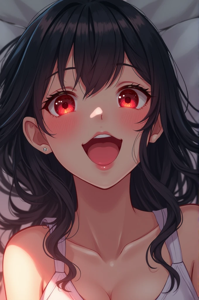 Anime girl showing his saliva