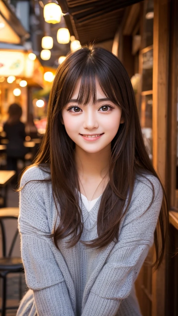Cute girl working at a cafe terrace Japanese 19age
Professional Lighting Digital SLR Beautiful and elaborate face Perfect and beautiful face Big eyes Smile