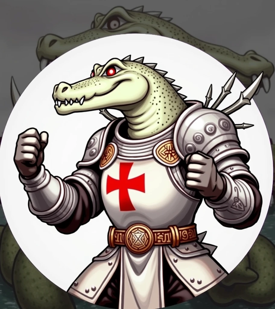 there is a picture of a cartoon alligator dressed in armor, templar, raptor jesus, crocodile loki, forsaken crocodile god, varguyart style, dnd), youtube thumbnail, (((knight))), dnd fantsay art, reddit meme, youtube, reptil, by Ignacio Zuloaga, knights templar in a space suit, dragon pope, reptilian warrior
2
there is a picture of a cartoon alligator dressed in armor, concept art by Ignacio Zuloaga, pixiv, furry art, templar, raptor jesus, crocodile loki, forsaken crocodile god, varguyart style, youtube thumbnail, dnd), (((knight))), dnd fantsay art, reddit meme, youtube, reptil, knights templar in a space suit